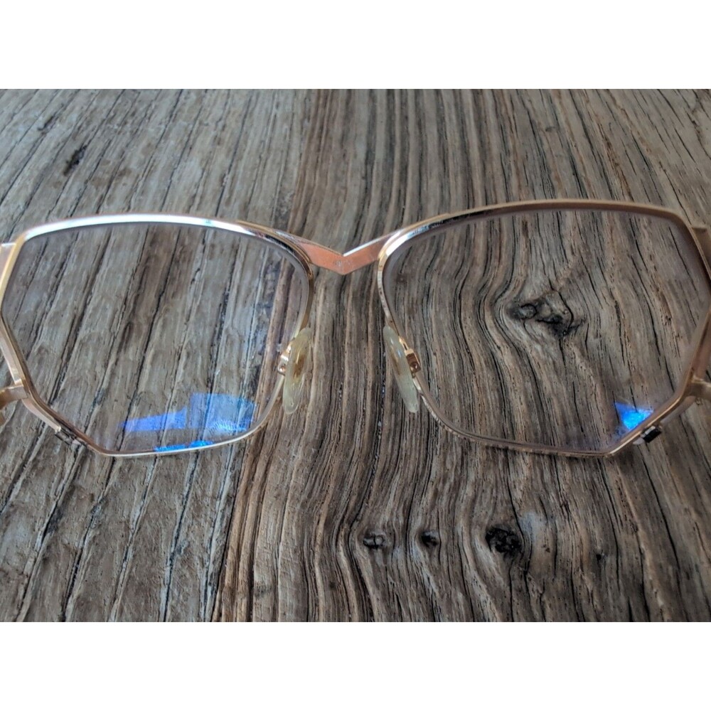 Vintage CAZAL 80s Open EYEGLASSES FRAME Only Women Gold Hexagonal Lens 58 14 140 - Picture 14 of 16